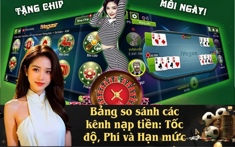 Bảng so sánh các kênh nạp tiền: Tốc độ, Phí và Hạn mức